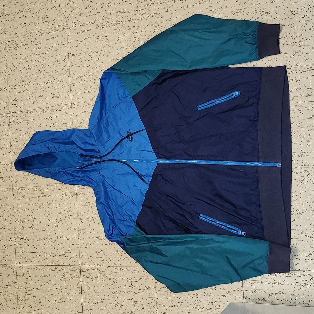 Nike Blue & Teal Windbreaker Full Zip Track Jacket